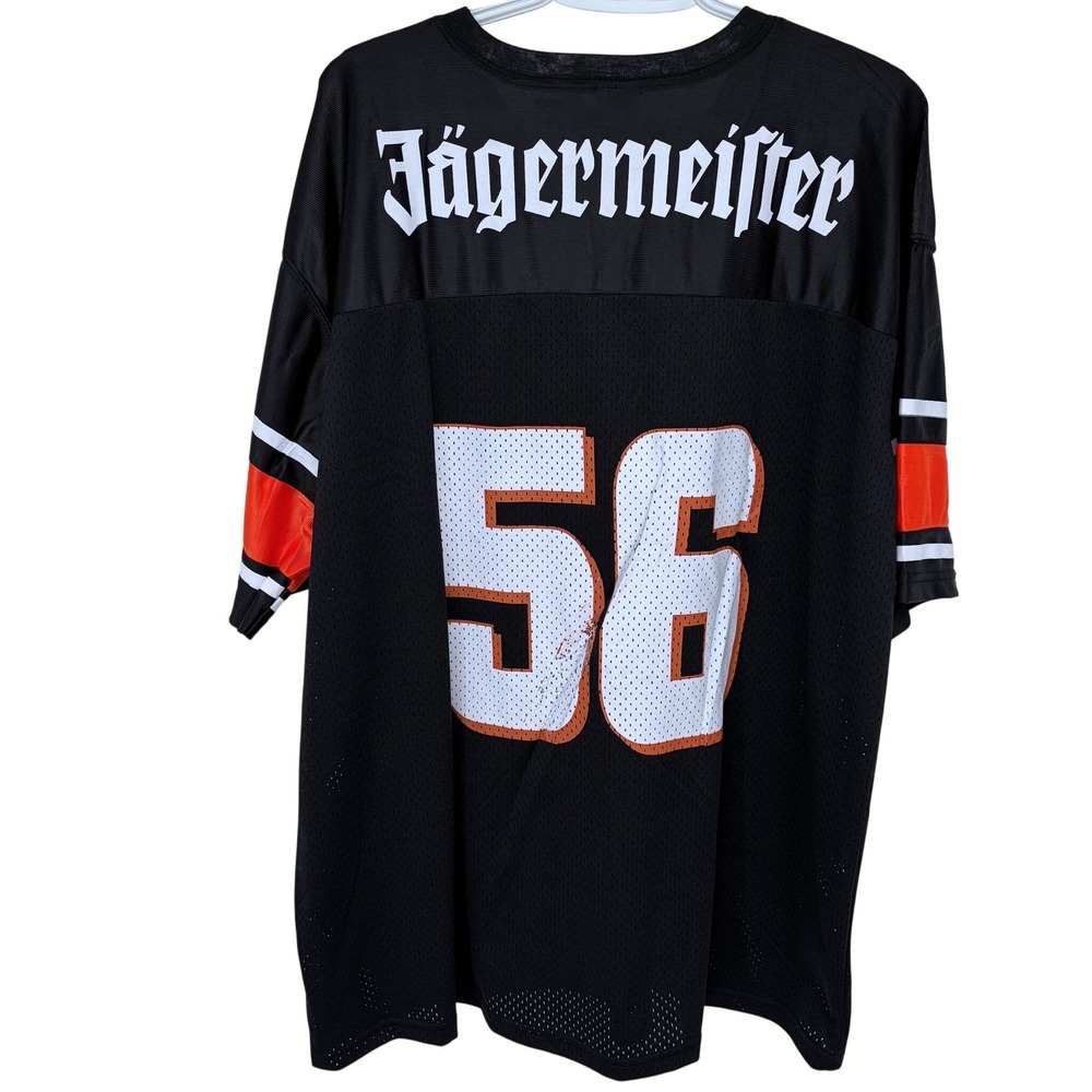Jagermeister Football Jersey Large Mens Black #56 Alcohol‎ Liquor Mesh